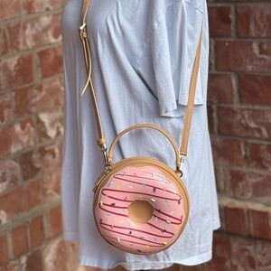 Kate Spade Novelty Bag Coffee Break 3D Donut Crossbody Pink Multi